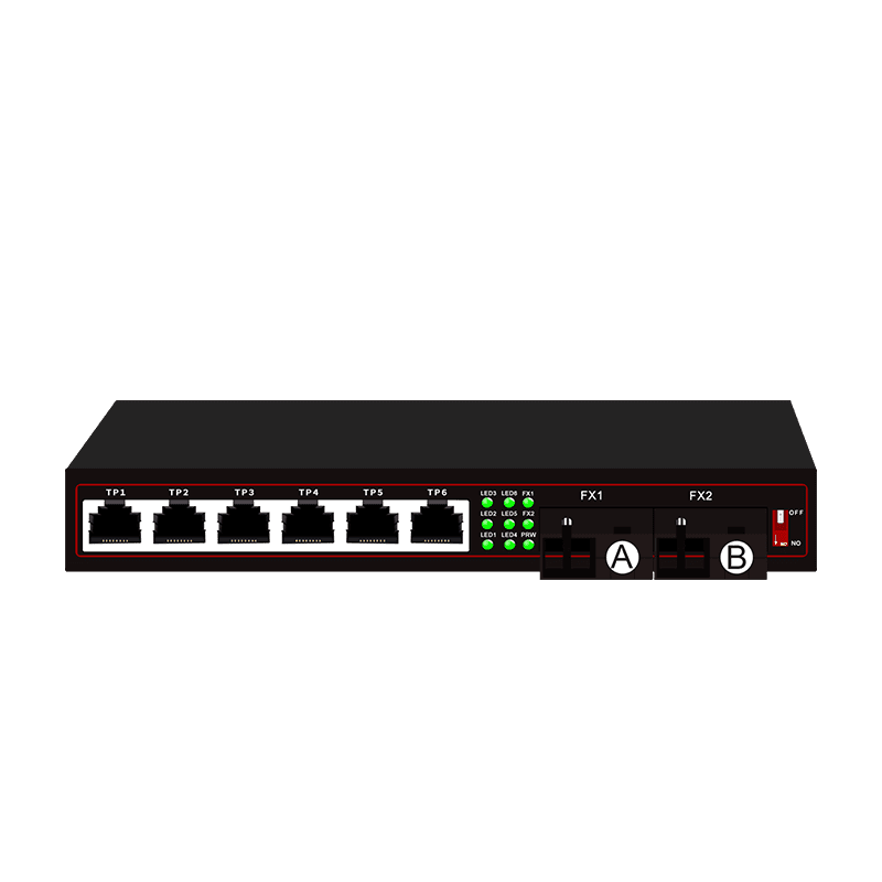 100m fiber optic media converter 2 Fiber 6 Ethernet
