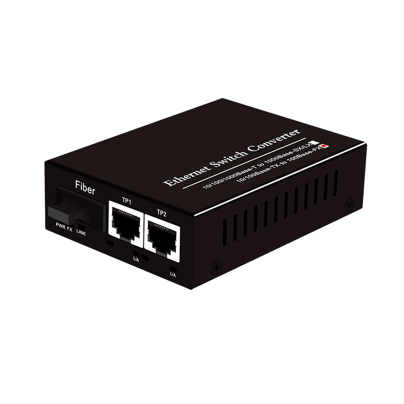 100m fiber optic media converter 1 Fiber 2 Ethernet Dual-Fibe